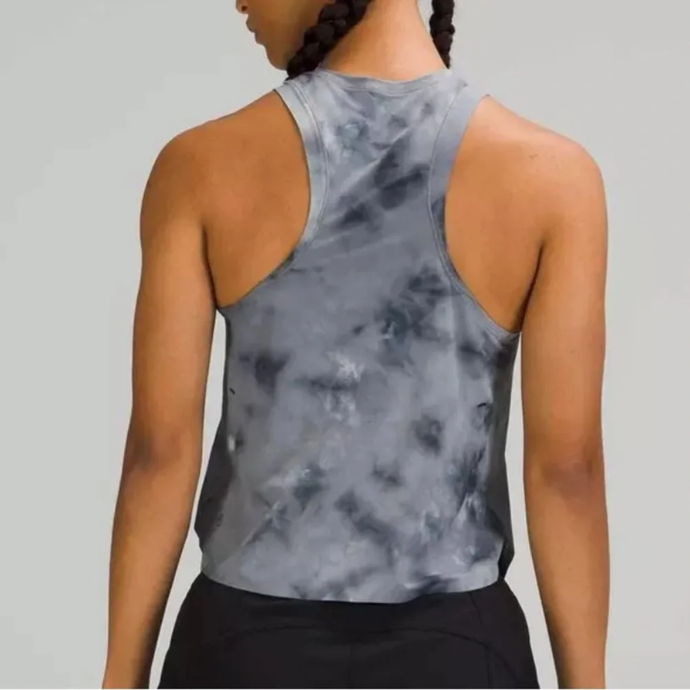 LULULEMON LIGHTWEIGHT RUN KIT TANK DIAMOND DYE WHITE BLACK